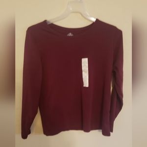 NWT John's Bay Long Sleeve Burgundy Long Sleeve Top size XL